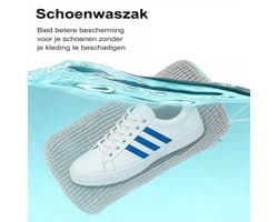 Schoenenwaszak 4 Stucks Grijs - Voor Wasmachine én Droger | Met Zelfsluitende Rits & Microfiber Binnenkant | Herbruikbare Waszak voor Sneakers, Sportschoenen en meer