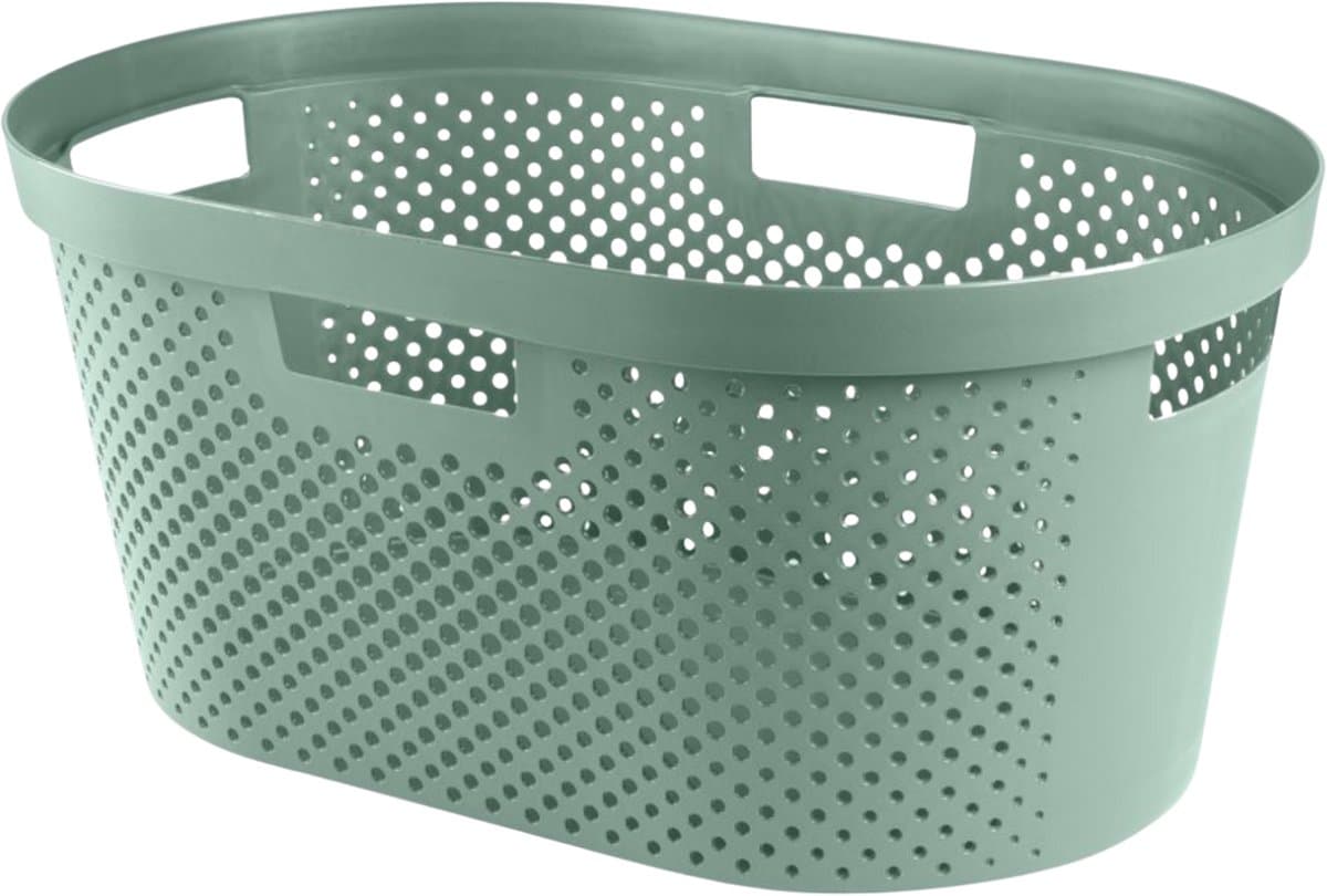Curver - Infinity Recycled Dots - Wasmand - 40L - Groen — afbeelding 1