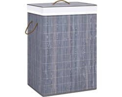 vidaXL - Wasmand - met - 1 - vak - bamboe - grijs