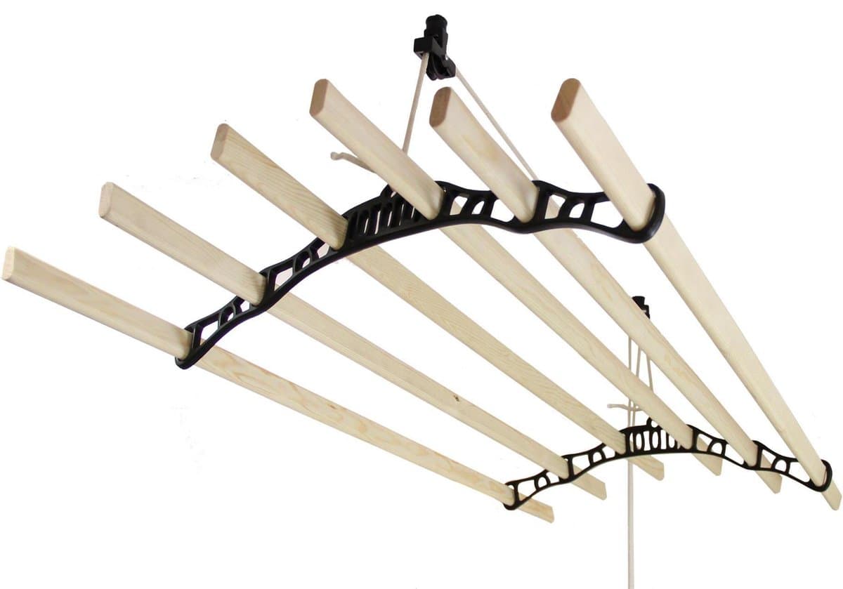 Droogrek Ophangbaar - Zwart - 2.4 meter - plafond wasrek — afbeelding 1