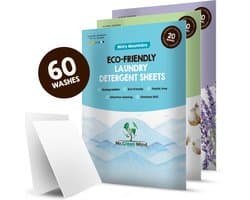 Proefpakket Wasstrips ECO 60 Wasbeurten in 3 Geuren Milieuvriendelijke Wasmiddeldoekjes Wasvellen Wasmiddel Voordeelverpakking incl. wasverzachter wasdoekje