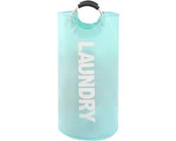 Opvouwbare wasmand - 90 liter inhoud - wasverzamelaar met handvat - Oxford stoffen wasmand - waterdichte waszak - wasmand - draagbare wassorteerder - opbergcontainer - flessenverzamelaar-Meerblauw