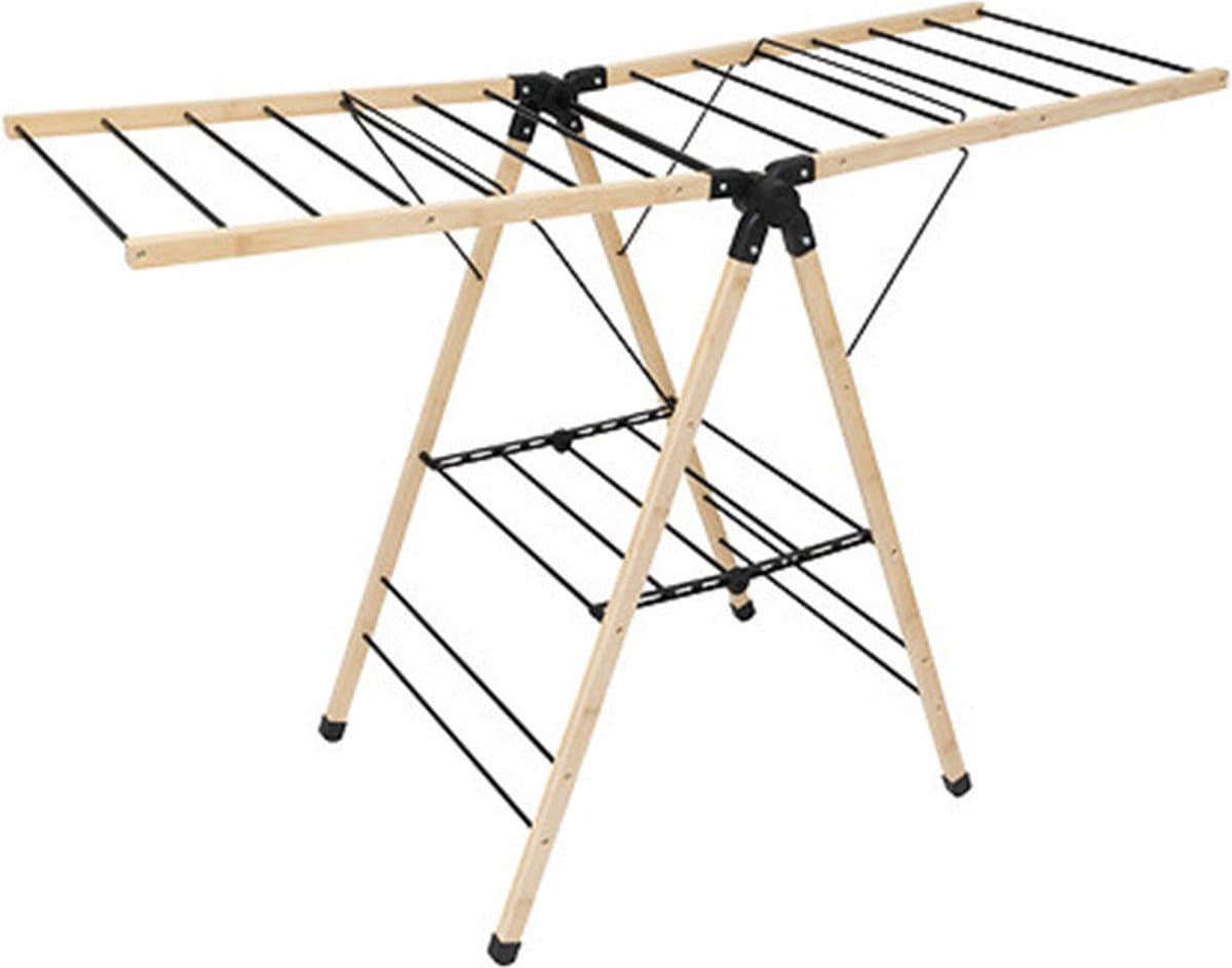Five Wasrek/droogrek - zwart - bamboe - 95 x 137 cm - staand/inklapbaar — afbeelding 1