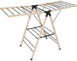 Five Wasrek/droogrek - zwart - bamboe - 95 x 137 cm - staand/inklapbaar — afbeelding 1
