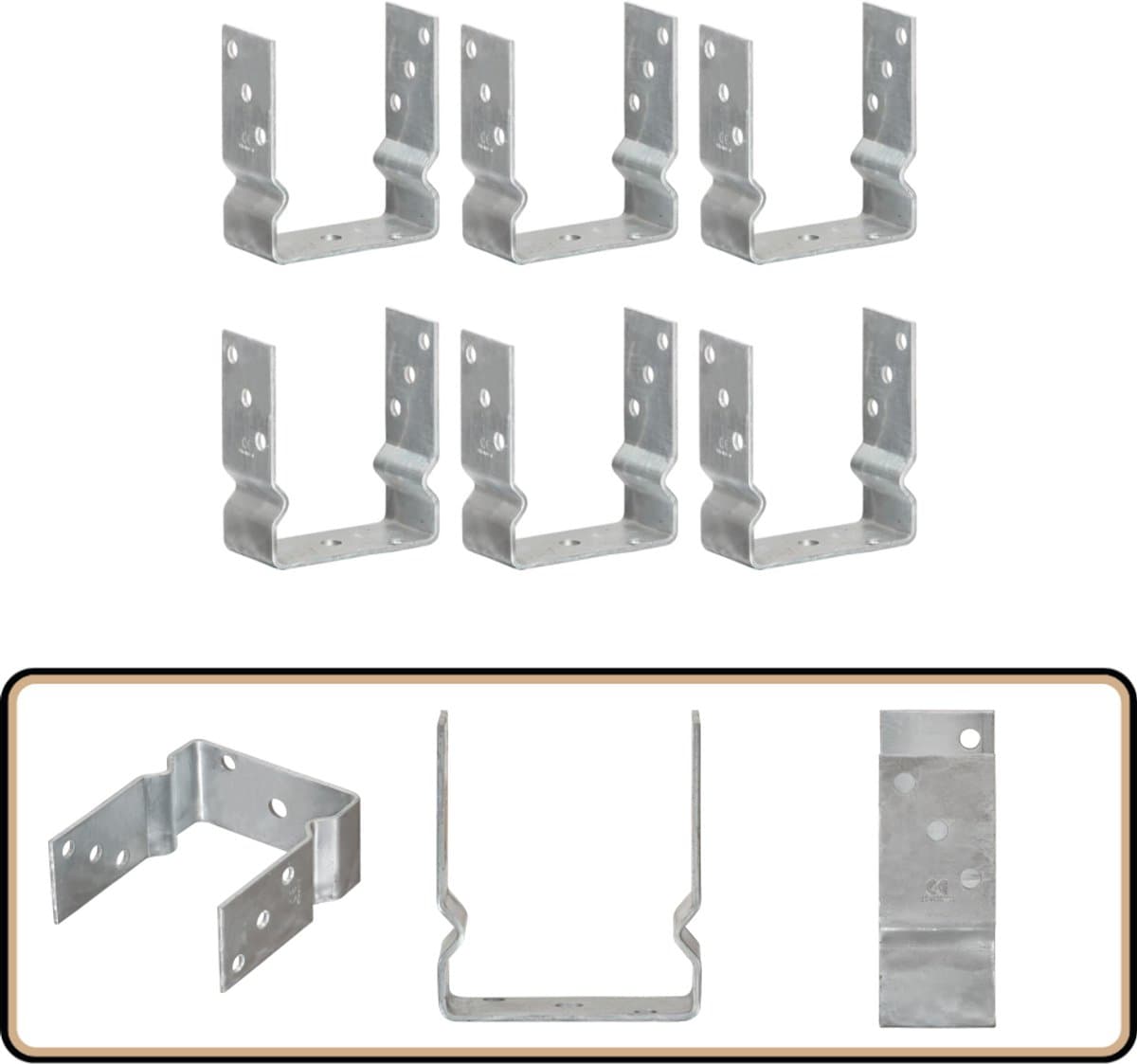 vidaXL - Grondankers - 6 - st - 12x6x15 - cm - gegalvaniseerd - staal - zilverkleurig — afbeelding 1