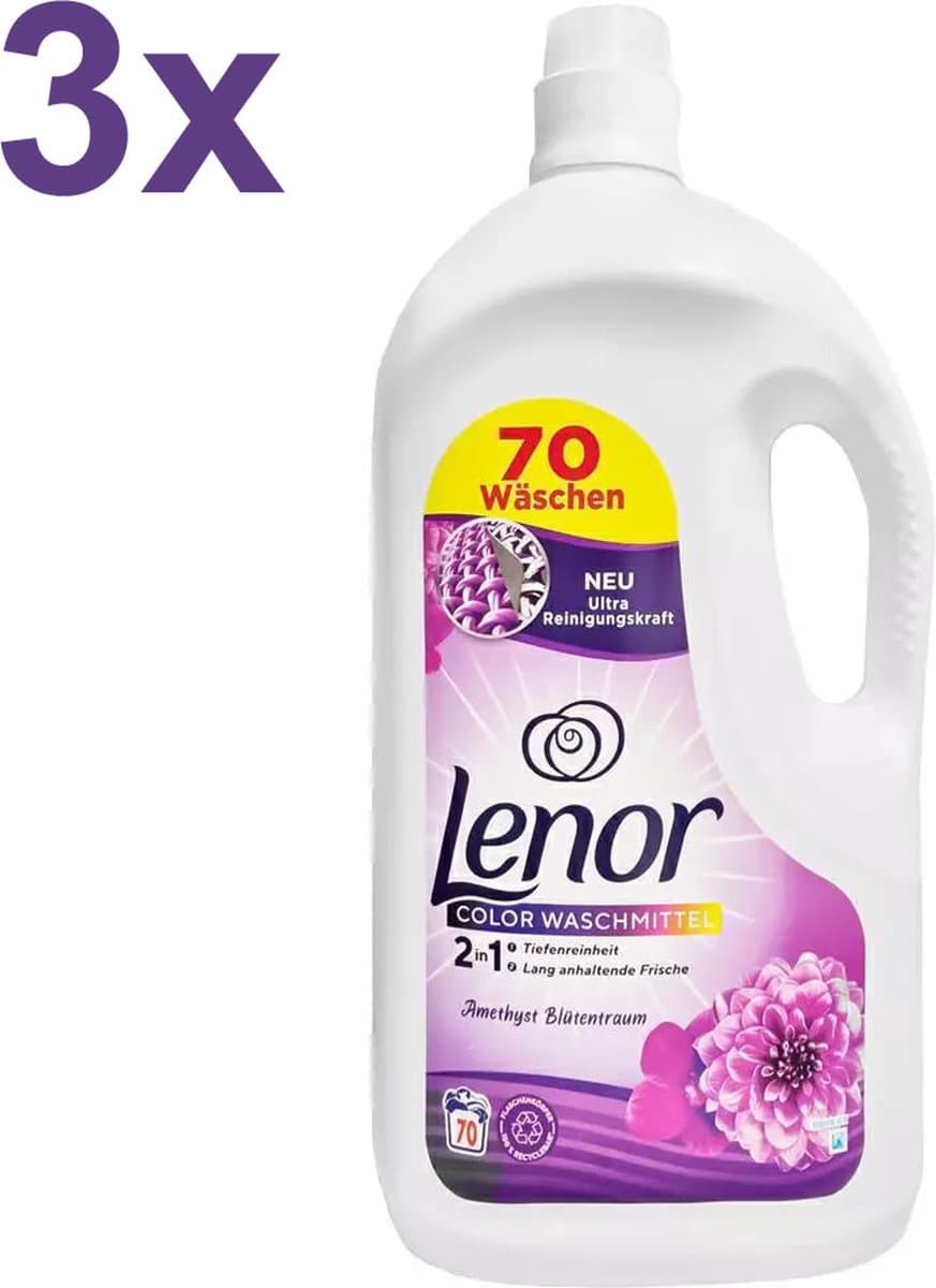 Lenor – Color – Amethist Bloemdroom – 2-in-1 Wasmiddel – 3x 3,85 L – 210 Wasbeurten - Voordeelverpakking — afbeelding 1