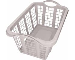 Licht grijze wasmand met handvatten 60 cm - Draagwasmanden - Wasgoedmand - Mand met handvatten