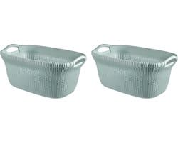 Curver Knit Wasmand - 40 l - set van 2 - Misty Blue