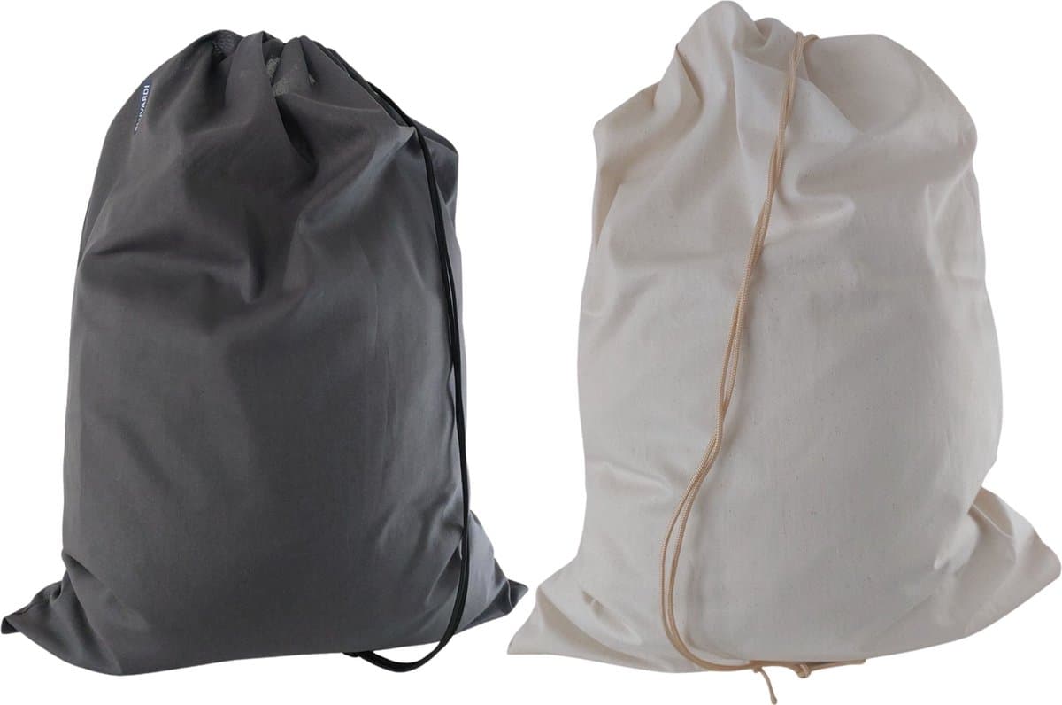 Bluvardi katoenen waszakken set van 2 stuks - XXL -natural cotton- antracit — afbeelding 1