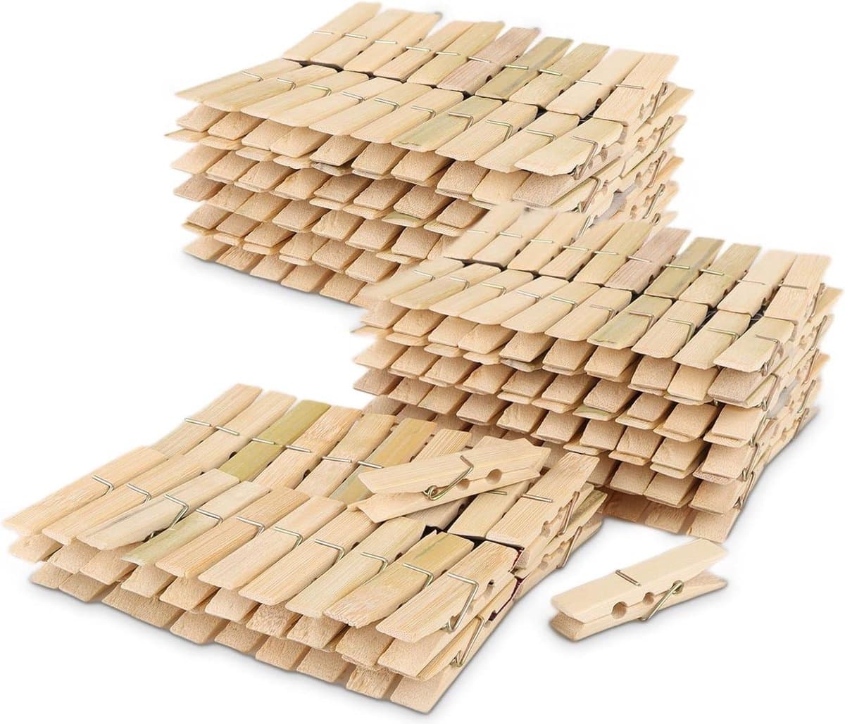 400 stuks kleine houten wasknijpers - duurzaam - natuurlijk hout - klemmen - 6 cm - 12 x 60 mm — afbeelding 1