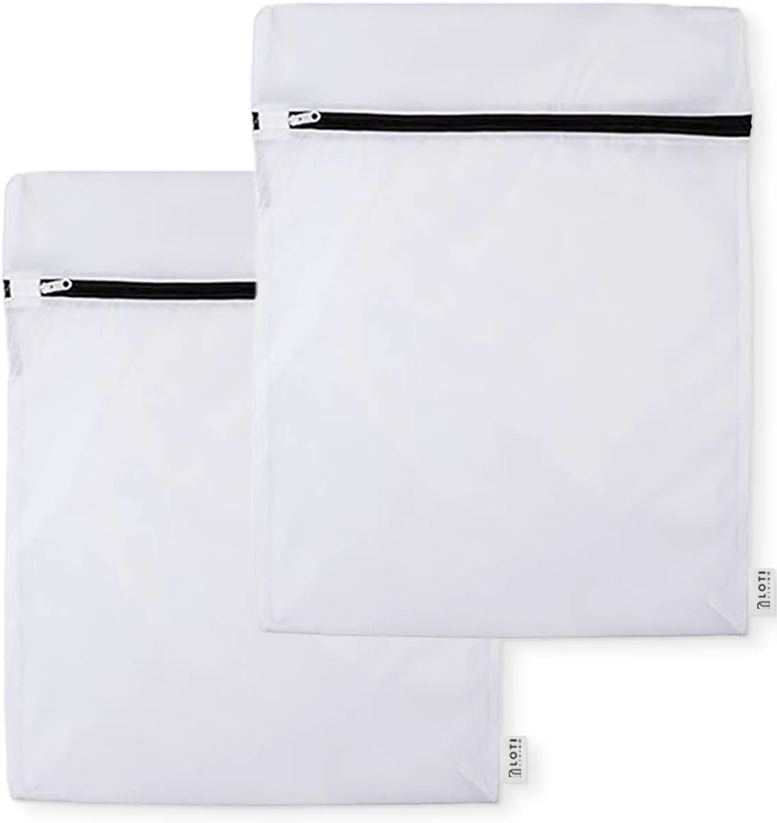 Loti Living Grote Waszakken Set 2 stuks – 60x90 cm – Waszak voor Beddengoed, Handdoeken & Kleding – Wasnet voor Wasmachine – Wit — afbeelding 1