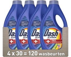 Dash Platinum Vloeibaar Wasmiddel +Extra Vlekverwijdering voor Gekleurde Was - 4 x 30 Wasbeurten