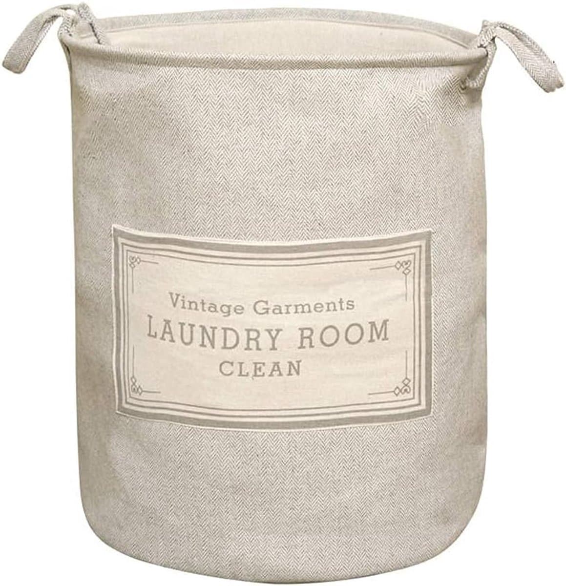 Wasmand wasbak ronde wasbak lichtgrijze wollen wasmand ronde wasmand kleding opbergdoos opvouwbare wasmand voor vuile was — afbeelding 1