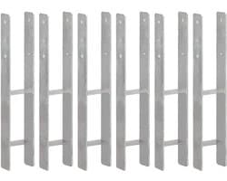 vidaXL - Grondankers - 6 - st - 10x6x60 - cm - gegalvaniseerd - staal - zilverkleurig