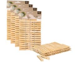 Ultra clean wasknijpers - 240x - bamboe hout - 7 cm - wasspelden knijpers - was ophangen - drogen
