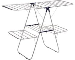 Droogrek - Inklapbaar wasrek voor binnen en buiten - Staand droogrek met vleugels - Ruimtebesparend en lichtgewicht - Voor kleine en grote wasjes - Perfect voor appartementen, balkon en studentenkamer - Snel opvouwbaar - Wasdroogrek voor huishoudelij — afbeelding 1