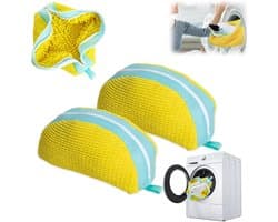 Waszak - 2 stuks - Wasnet Voor Schoenen - 360° Uitgebreide Reiniging - 39 x 19 Cm - Netje Anti-Vervorming - Delicaat Wasgoed - Herbruikbaar - Met Rits En Hangende Ring