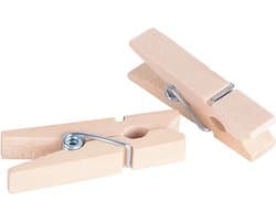 Decoratieve houten mini-wasknijpers 100 stuks - Natuurlijke kleur voor knutselen en decoratie