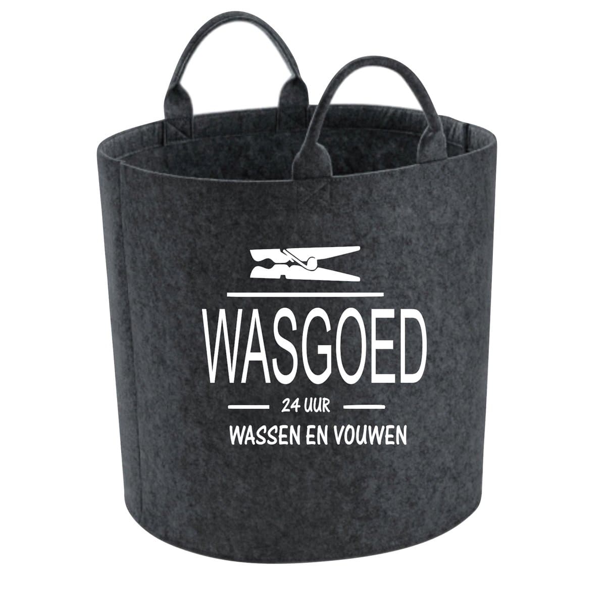 Wasmand vilt - Wasgoed 24 uur wassen en vouwen- donkergrijs- 40x40 cm — afbeelding 1