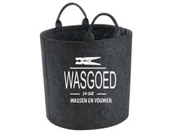 Wasmand vilt - Wasgoed 24 uur wassen en vouwen- donkergrijs- 40x40 cm