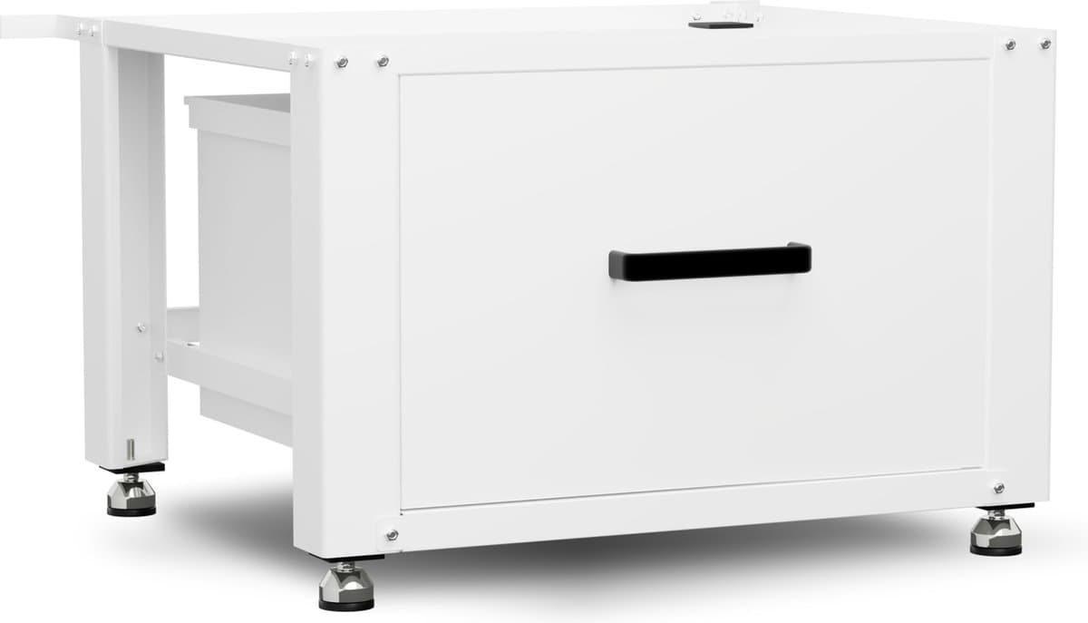 Bodo® - Wasmachine Verhoger - Kast - Ombouw met Lade - Wit - 61x58x44-48cm — afbeelding 1