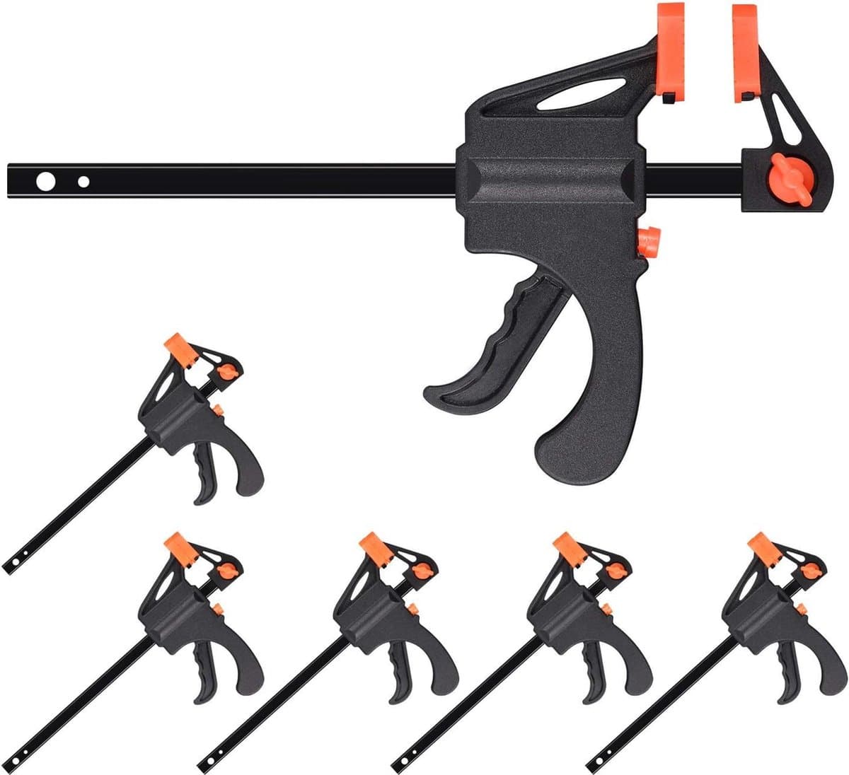 6 stuks 10 cm houtbewerkingsklemmen grip klemmen, snelgreep en snelspanner, bediening met één hand voor het rachet bar klem voor hout snel — afbeelding 1