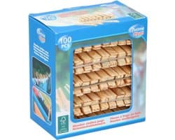 Houten Wasknijpers - 100 Stuks - Wasknijpers - Lichtbruin - Hout