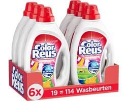 Color Reus Gel - Vloeibaar Wasmiddel - Gekleurde Was - Voordeelverpakking - 6 x 19 Wasbeurten