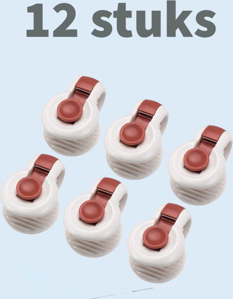 Stevige Dekbed clips - Dekbedclips - Dekbed Knijpers - Clip Dekbedovertrek - 12 stuks - Wit / Rood — afbeelding 1