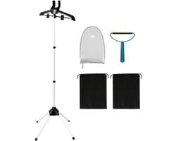 Dailygoods- Stoomhanger met 360° rotatie - Opvouwbaar - Draagbaar - Aluminium/Kunststof - Verstelbare hoogte 84-160 cm - 3 Stangen - Droogrek