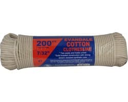 Katoenen Waslijn - Waslijn Touw - Buiten Drogen - Synthetische Kern - 61 Meter - Beige
