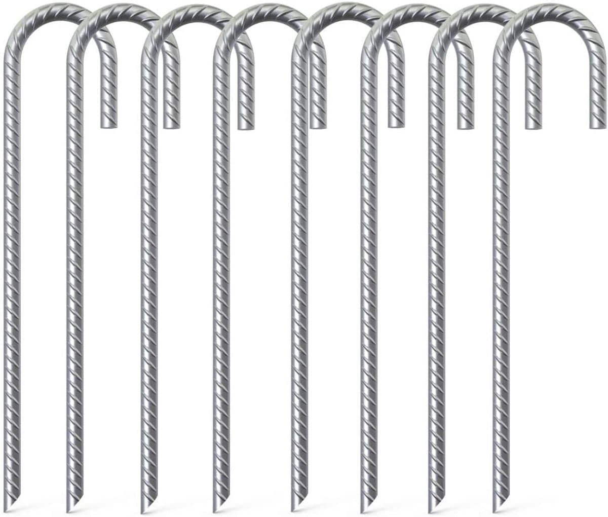 Grondanker - Zilver - 40 cm - Gegalvaniseerd Stalen J-Haak - Voor Kamperen en Tuinbevestiging — afbeelding 1