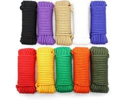 Outdoor Waslijn - Kledinglijn Buiten - Was Drogen - Gevlochten Nylon - 10 Meter - Messing