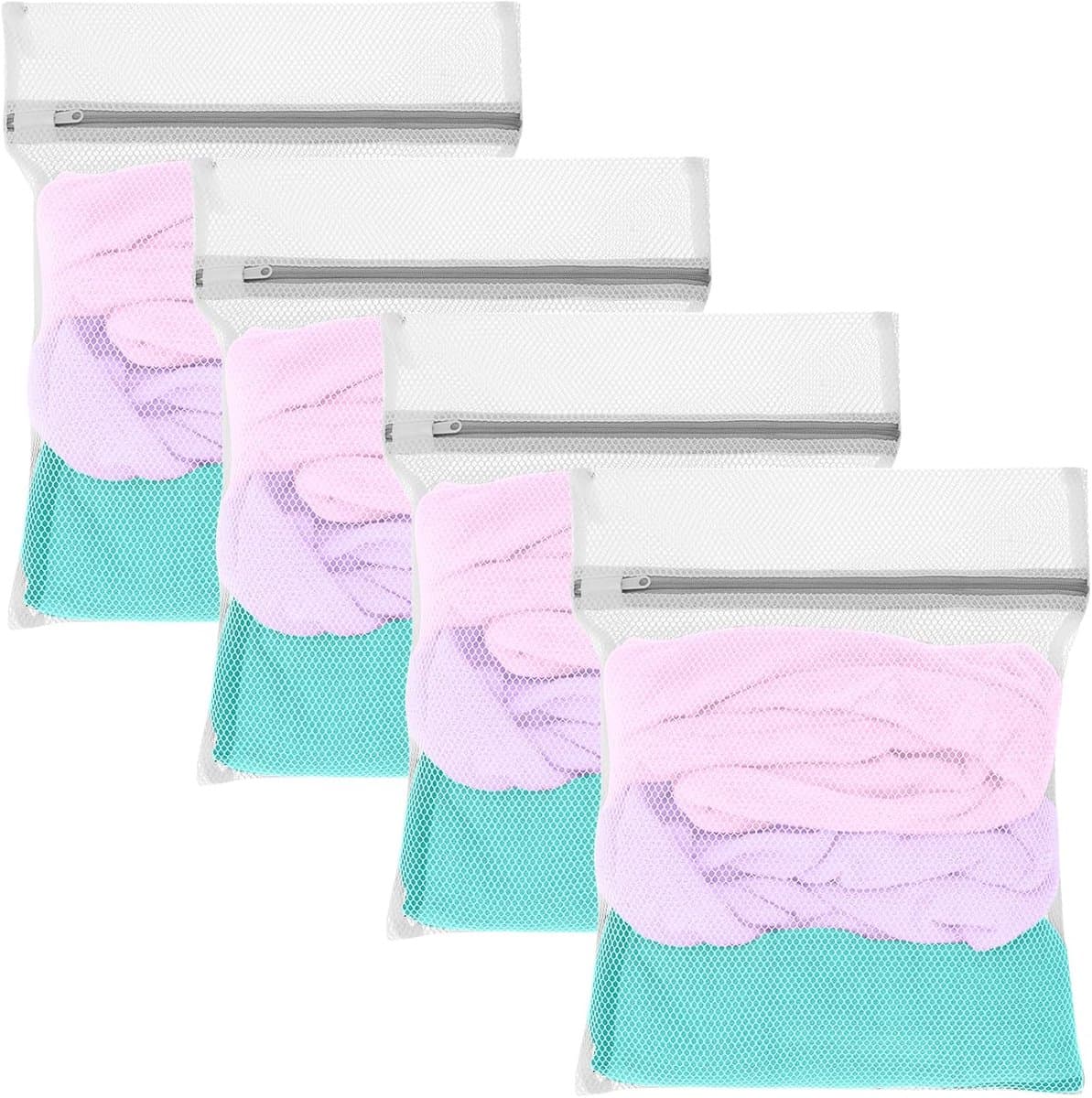 SnelShoppen - 4 Stuks Kleine Wasnetten met Rits, Duurzame Herbruikbare Waszakken voor Delicate Was, 30 x 40 cm, Ideaal voor Shirts, Ondergoed en Sokke — afbeelding 1