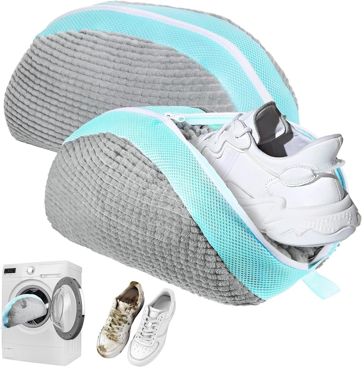 Schoenwaszak voor Sneakers - 2 Stuks Mesh Waszakken voor Schoenen - Anti-Deformatie en Ideaal voor Wasmachine Gebruik — afbeelding 1