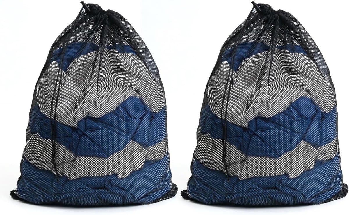 Fijnmazige waszakken 70 x 90 cm - Herbruikbare wasnetten voor beddengoed, knuffels en kleding met trekkoord, ideaal voor de wasmachine — afbeelding 1