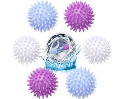wasbal voor wasmachine, set van 6 drogerballen, waspoederbal voor vloeibaar wasmiddel, wasbälle voor droger, herbruikbare drogerballen voor thuis kledingreiniging, drogerballen