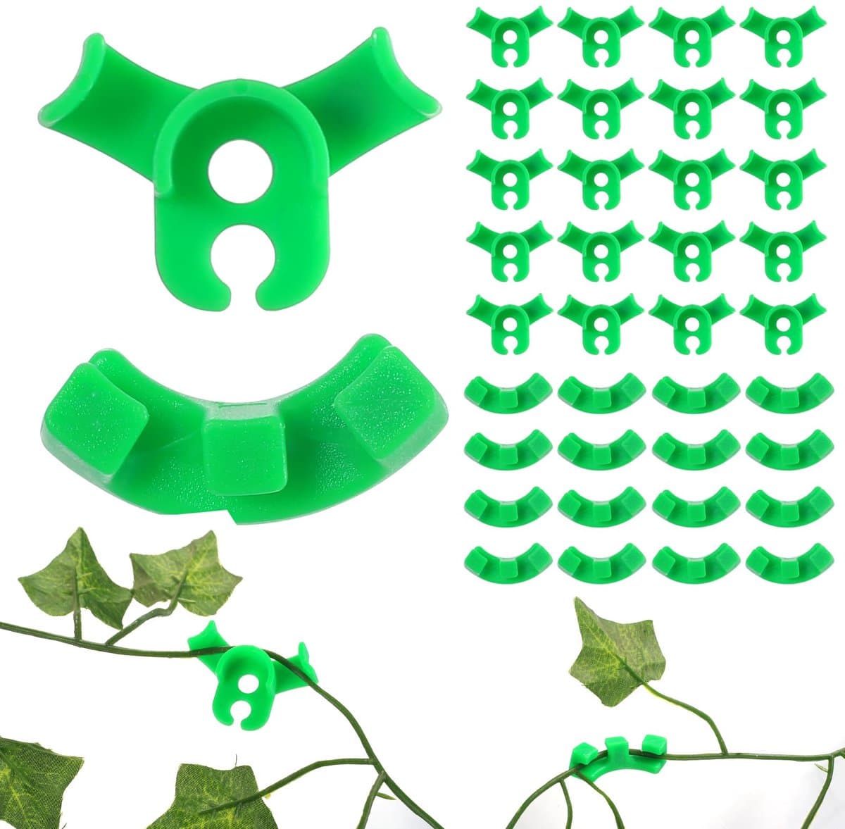 Lst Clips voor lage stress training clips, 140 stuks, plantenstamsteun, takbuiger, kunststof 90 graden plantenstamtrainer, verstelbare hoek plantenclips voor tuin boom bloem (groen, 2 maten) — afbeelding 1