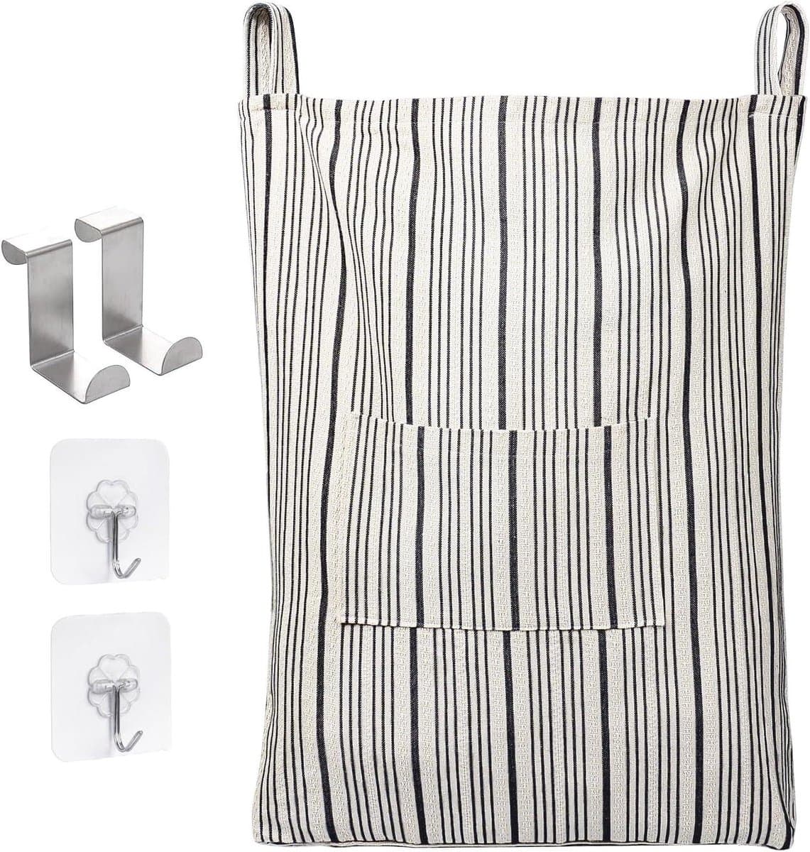 Hangende wasmand - Wasknijperzak Waszak - Ruimtebesparende Opslag - Met Rits Bodem - 48 x 9 x 71 cm — afbeelding 1