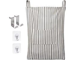 Hangende wasmand - Wasknijperzak Waszak - Ruimtebesparende Opslag - Met Rits Bodem - 48 x 9 x 71 cm