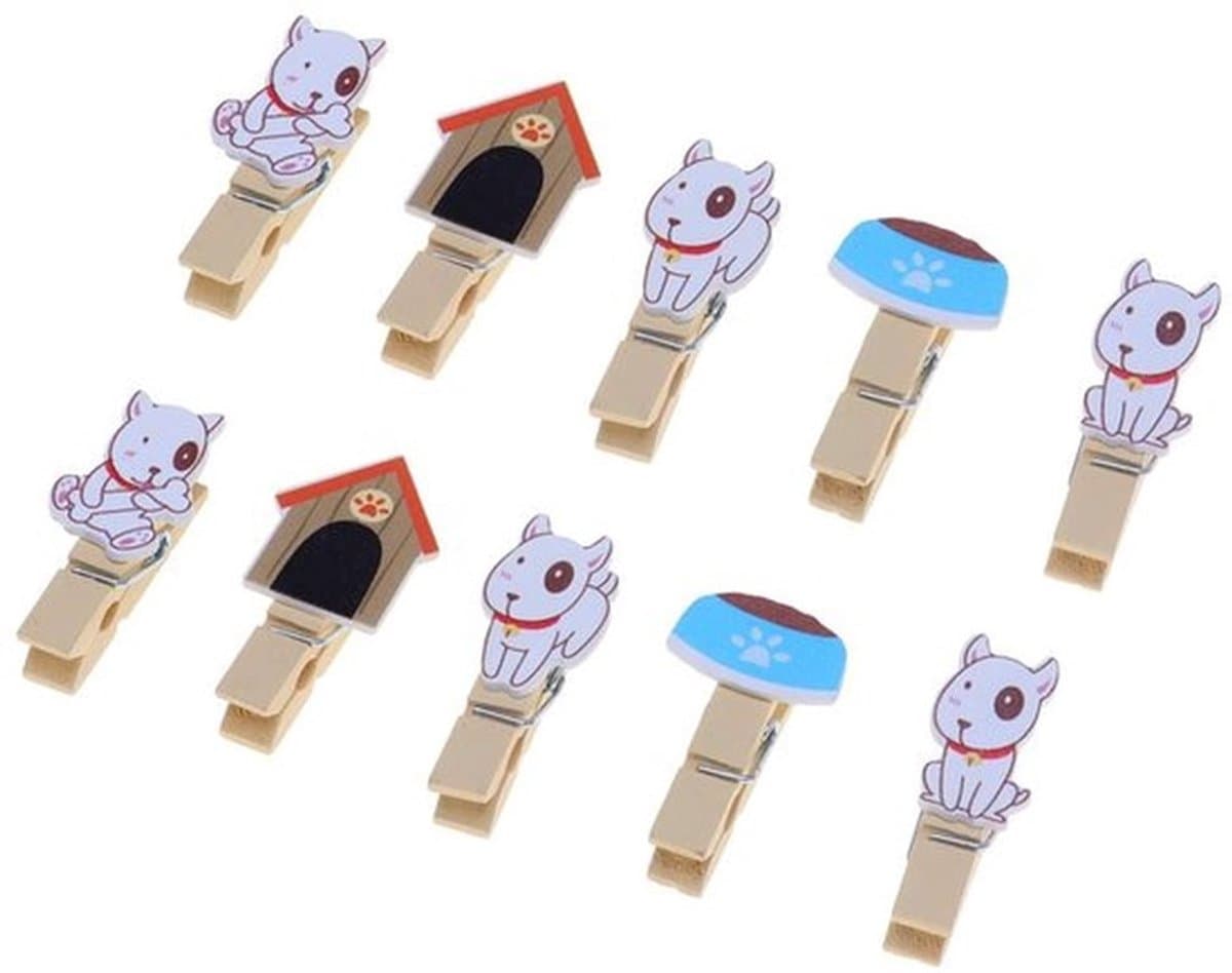 Wasknijpers Houten 10 Stuks - Mini Wasknijpers - Decoratieklemmen - Fotoclips - Houten Decoratie - Duurzaam Materiaal - Fotoklemmen — afbeelding 1