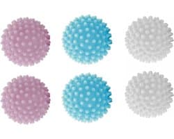 SnelShoppen - 6 Stuks Droger Ballen - Wasballen voor Wasmachine - Herbruikbare Hedgehog Ballen voor Fluffy Wasgoed - Duurzaam PVC - Voor Thuis, Kledin