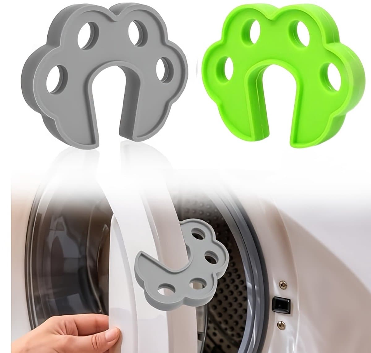 2x Deursluiting voor wasmachine - 10*8*1.6cm - Siliconen - Deursteun voor wasmachine - Deurstopper - Vingerbescherming - Demping voorkomen - Ventilatie en geurpreventie - Wasmachineaccessoires - Deur openen en drogen - Voor wasmachines en drogers — afbeelding 1