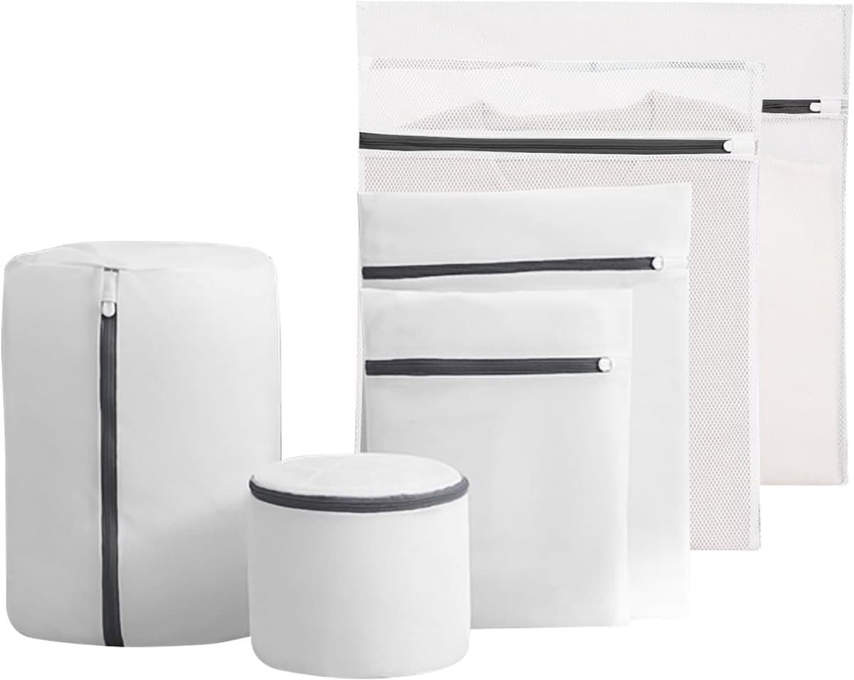 Set van 6 Herbruikbare Wasnetten met Rits voor de Wasmachine, Duurzaam Mesh voor Kleding, Ondergoed en Sokken (60x60/60x50/50x40/40x30/30x20/15) — afbeelding 1