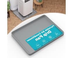 Draagbare Airco Druppelpan - Lekbak Airco - Vloer Beschermen - Antislip met Rand - 60 x 50 cm - Grijs