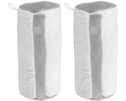 Schoenenwasmachinezakken voor droger en wasmachine, herbruikbare waszak voor sneakers, tennisschoenen en sportkleding, zachte vezels, 360° reiniging (wit)