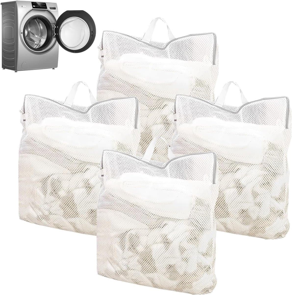 Waszakken Set van 4 - Grote Herbruikbare Waskorven voor Gevoelige Kleding, Ondergoed en Blouses, 50 x 60 cm met Handvat — afbeelding 1