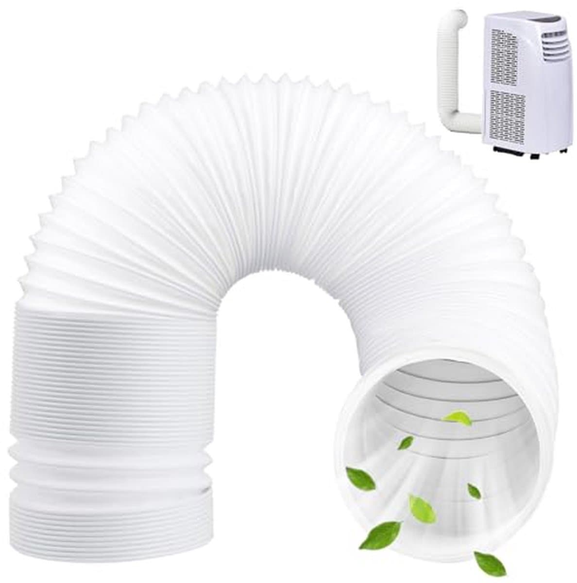 Afvoerslang - Ventilatieslang Flexibel - Airco Koeling - Eenvoudige Installatie - 2 Meter 150mm - Wit — afbeelding 1