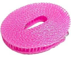Waslijn 2 stuks - Droglijn - Buiten drogen - Antislip winddicht - 10 meter - Roze