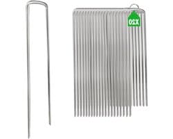 Set van 20 gegalvaniseerde grondankers van 200 x 25 x 4 mm, ideaal voor tuin, tenten en onkruiddoek, stevige bevestiging voor schuttingen en tuinprojecten